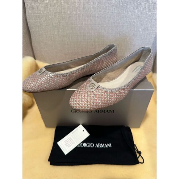 Giorgio Armani leather woven light weight ballet size 8/38 , NWT - Picture 2 of 14